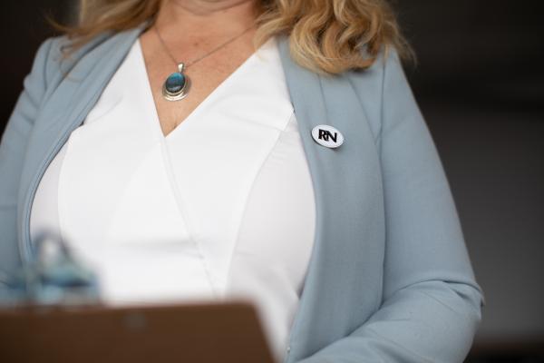 Nurse with RN pin